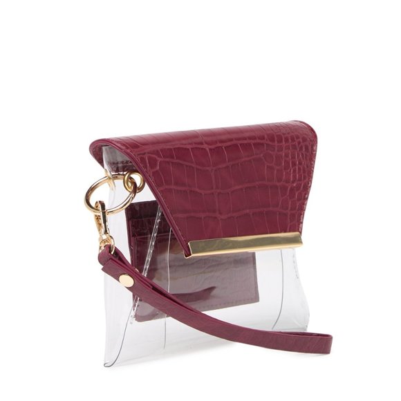 - Urban Expressions – Croco Wristlet BURGUNDY - Picture 1 of 3